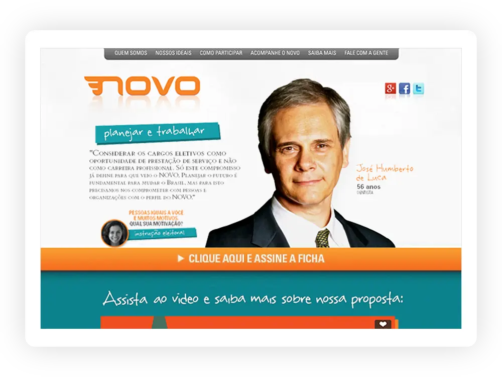 Site Partido NOVO